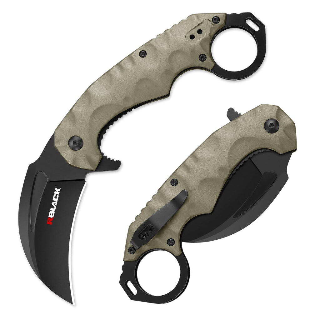 RBLACK Karambit Folding Pocket Knife for Men Aluminum Handle with Pocket Clip Knives for Tactical Hunting Camping EDC Outdoor Tool