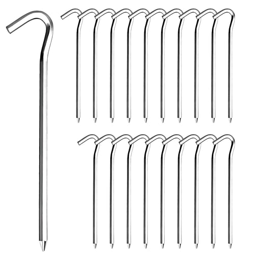 Iron Trail Suplly RITDVNI 20Pcs 7" Tent Pegs Ground Stakes Metal Stakes Camping Peg for Pitching Camping Camping Outdoor Decoration