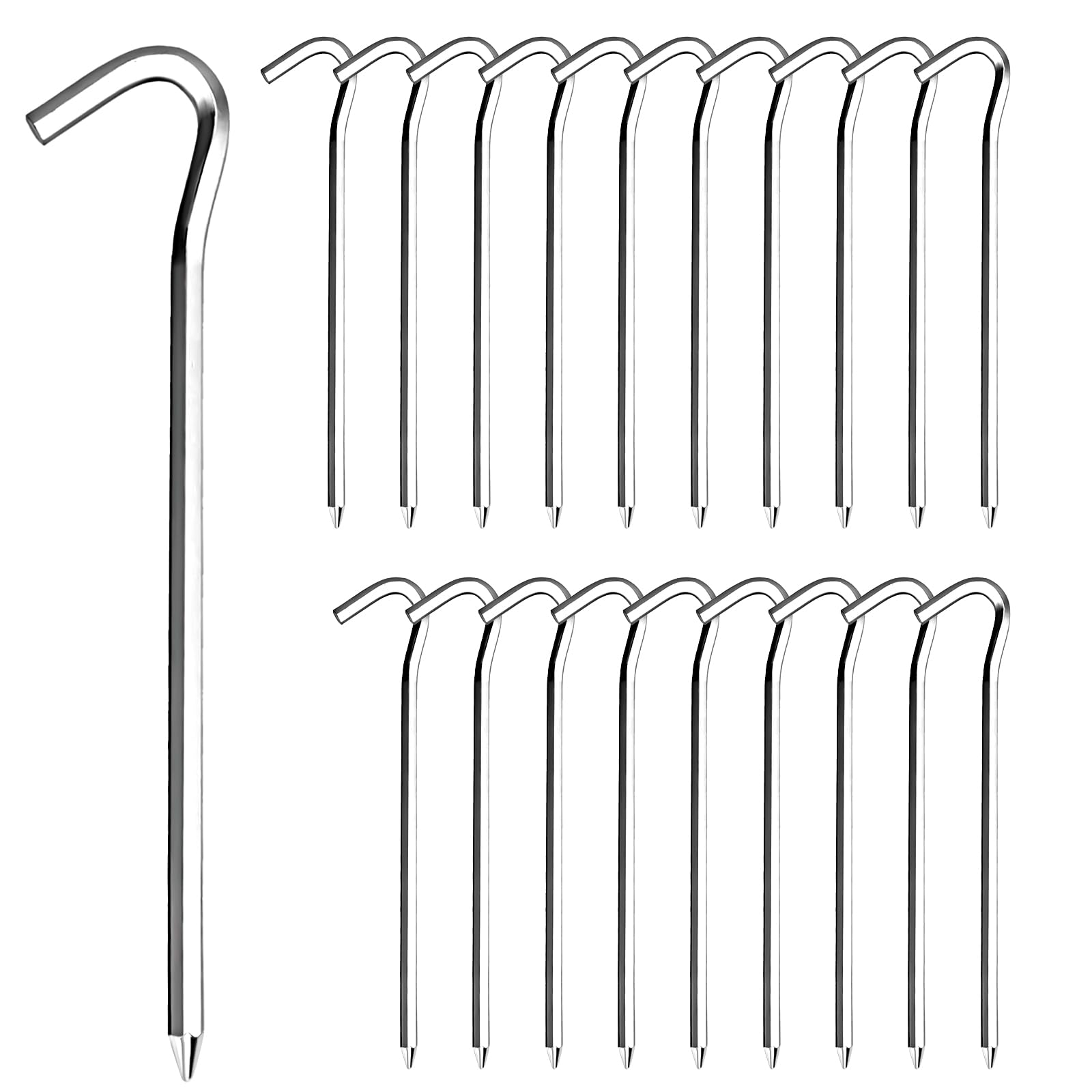 Iron Trail Suplly RITDVNI 20Pcs 7" Tent Pegs Ground Stakes Metal Stakes Camping Peg for Pitching Camping Camping Outdoor Decoration